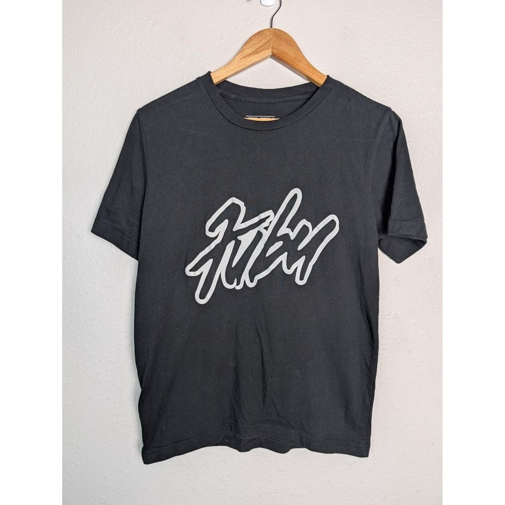FUBU Shirt Mens XS Black Graphic Short Sleeve Crewneck Cotton/Poly Tagless Logo‎